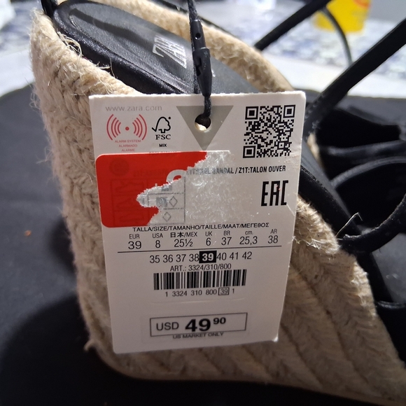 Zara Women's Black Espadrille Flats - Picture 6 of 10